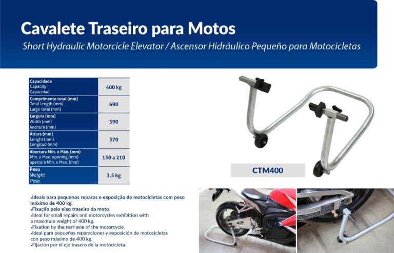 CAVALETE TRASEIRO PARA MOTOS